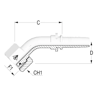 Metrisk 45° Female LET