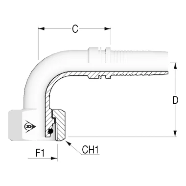 Metrisk 90° Female LET