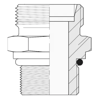 Lige indskruning MM Let til UNF med o-ring