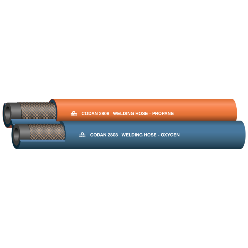 Oxygen/propan tvillingeslange NBR 3/8" - 3/8" 