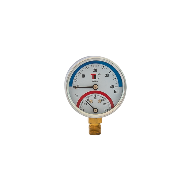 TEMP.PRESS.GAUGE DN63 VERT.CONN. 1/4" BSP 0-16