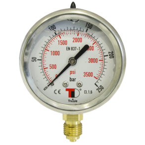 PRESSURE GAUGE DN63 VERTICAL 1/4'' BSP 0-250