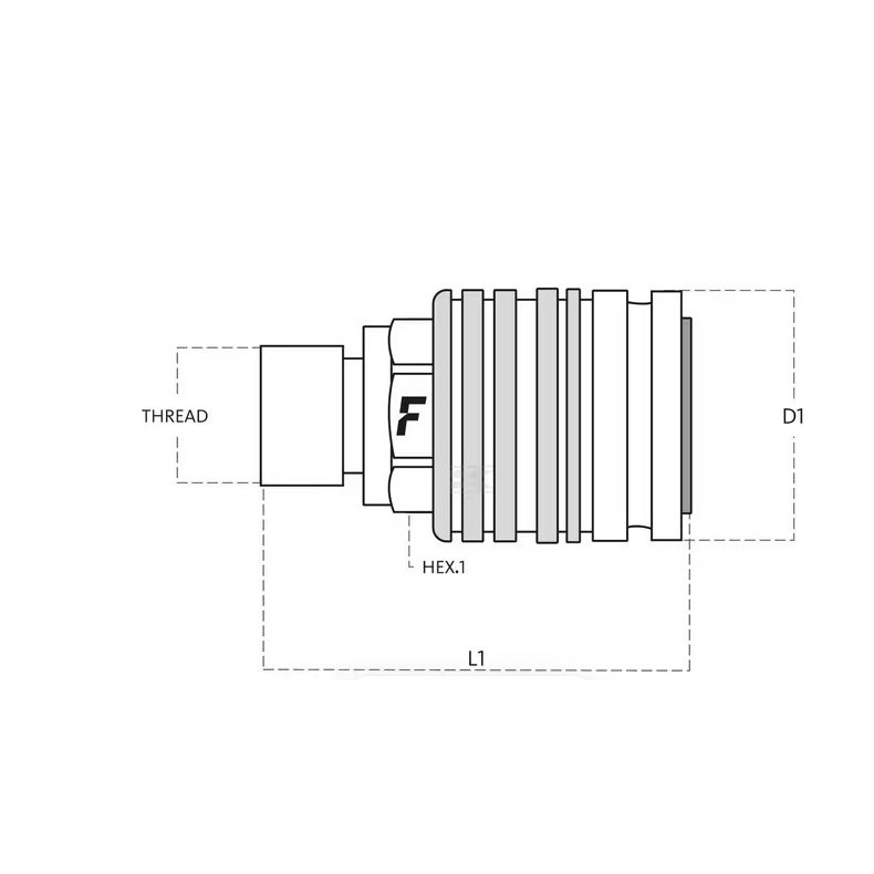 Hun lynkobling 1/2" ISO A PUSH PULL-12S SKOT M20x1,5-20