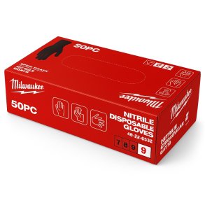 Milwaukee Handske Nitril sort pk/50stk str9 engang