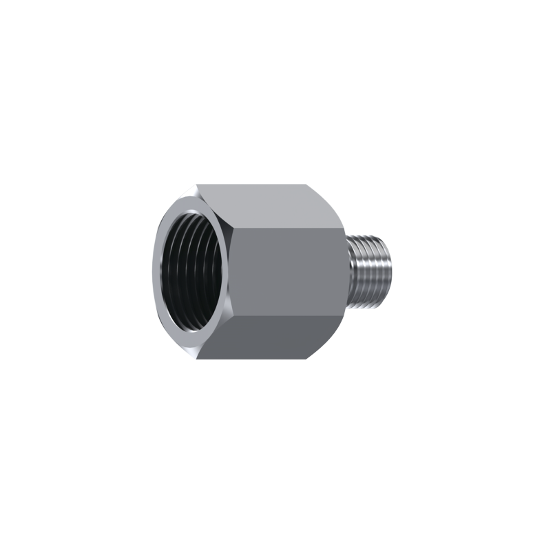 SS REDUCER ADAPTOR MALE 60�-FIXED FEMALE 3/8" BSP 1/4" BSP