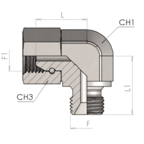 Vinkel nippel med 1 OML.1/2