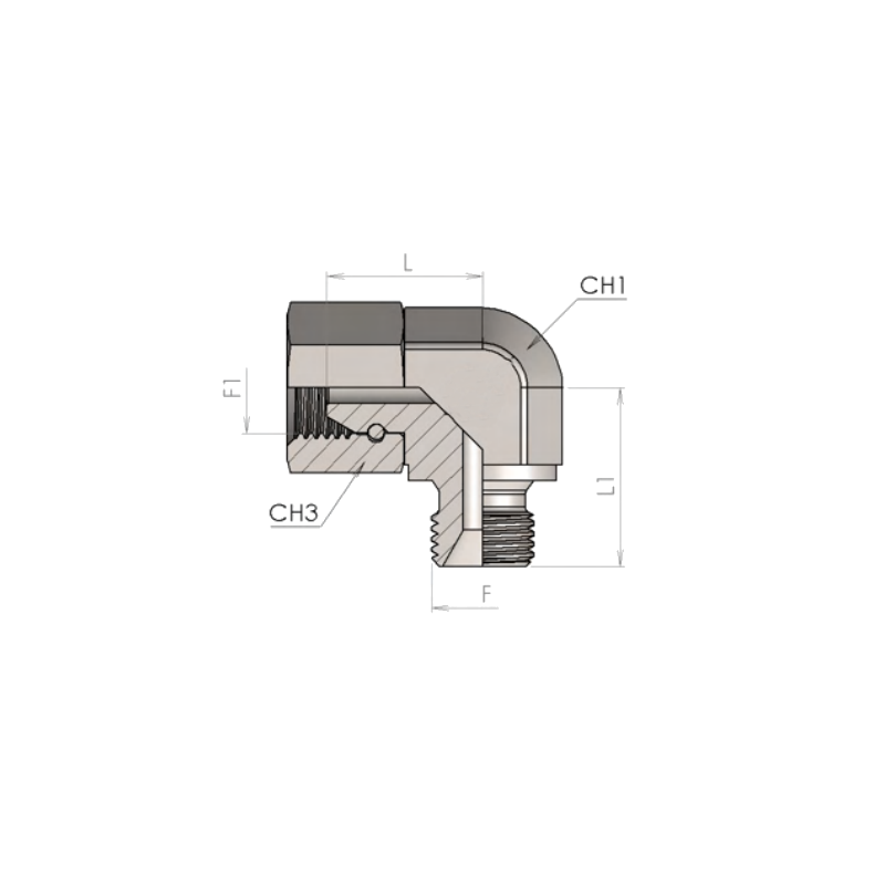 Vinkel nippel med 1 OML.1"X1" 1221502