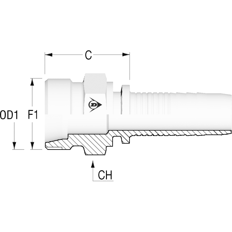 8L - M14x1.5 udv. gev. til 1/4" slange 1200482