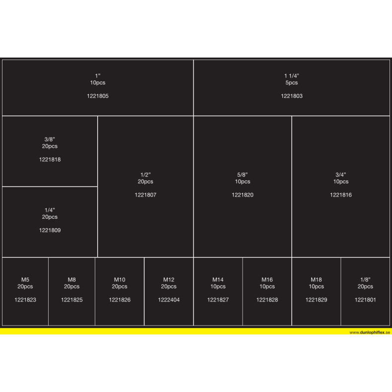 BONDED SEAL KIT M5-M18 + INCH 1/8"-1 1/4  9152103