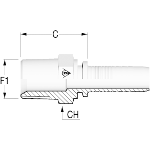 Lige udv. NPTF gevind - Slange ID: 3/8