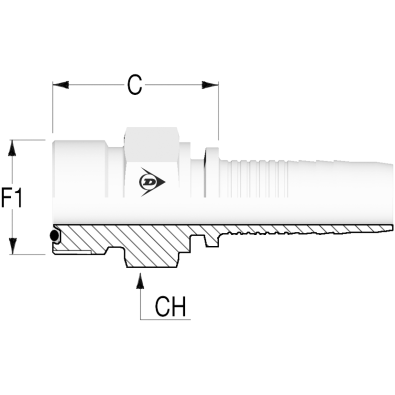 INS ORFS Male 9/16-18-1/4" - H12-ORFS-0404 1202488