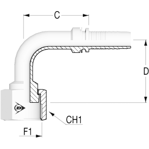 INS 90 ORFS Fem MDROP 1 7/16-12-1