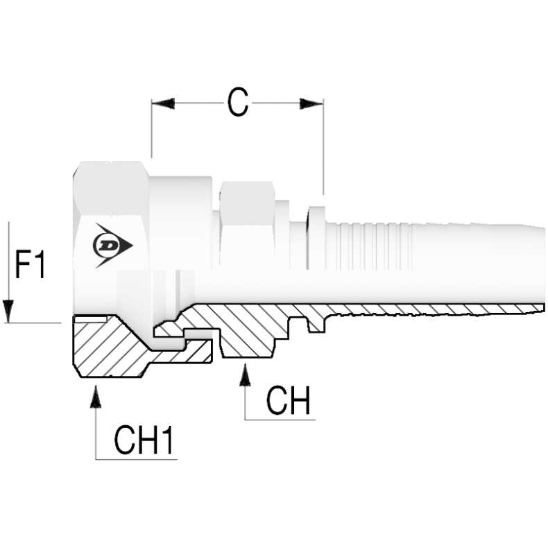 JIS Female 60 1/4-19 Type F 1/4"SL - DKTF-0404 1202947