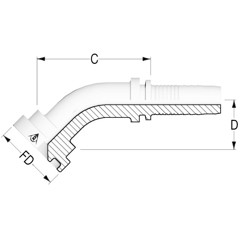 45 Flange SAE 3000 3/4"-1/2"SL - SFL45-0812 1202751