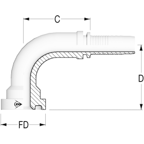 90� Flange SAE 6000 3/4