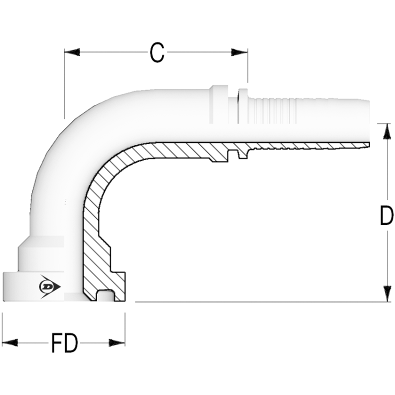 90� Flange SAE 6000 1"-1"SL - SFS90-1616 1201739