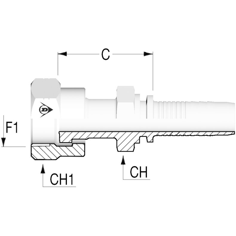 PT ORFS FEM SHEX 1 7/16-12-3/4"SL - PT-ORFSSH-1216 1256932