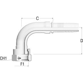 PT 90 ORFS Fem MDROP 1 3/16-12-3/4