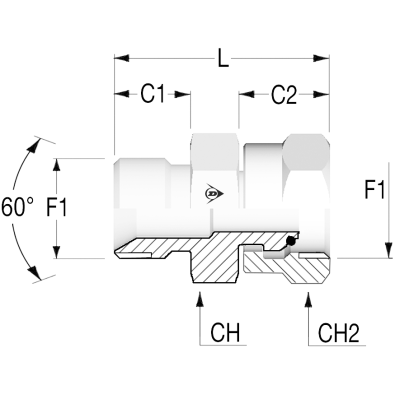 Straight BSP60 Male 3/4" Female 3/4" - 2540101212 1207700