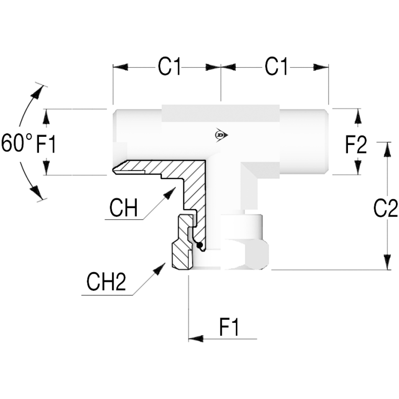 BSP60 T Adapter Male 1/4" Female 1/4" 1207705