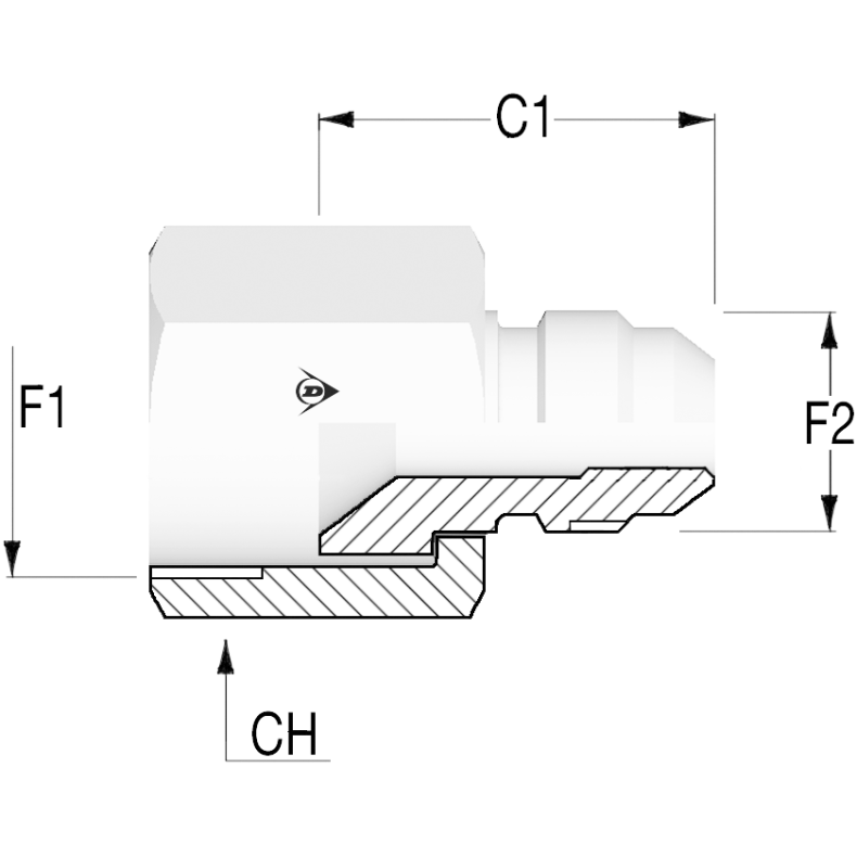 JIC Reducing Female 1 5/16" Male 1 1/16" 1207367