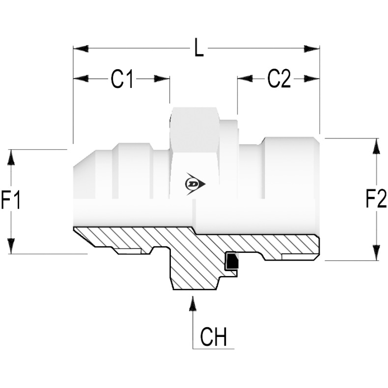 Straight Male JIC 1 1/16" BSPP 1/2" ED 1207426