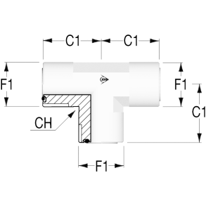 ORFS T Adapter Male 9/16