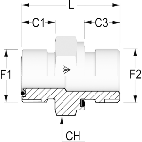 Straight Male ORFS 1 11/16 BSPP 1 1/4 ED 1208018