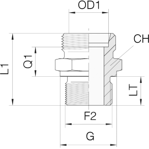 GE10L-M-12 - Straight DIN24 Male GE10L M12X1.5 1217845