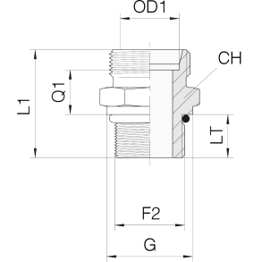 GE18L-UNF-7/8 - Straight DIN24 Male GE18L UNF 7/8