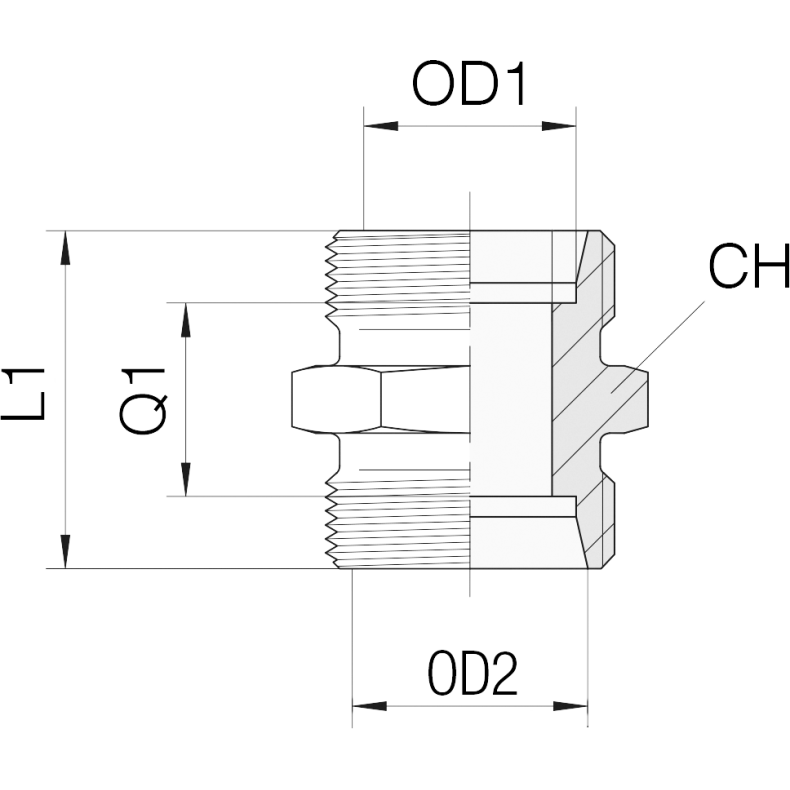 G-08LL - Straight DIN24� male Union G08LL  