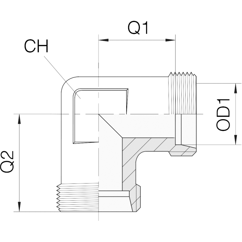 W-06LL - 90� DIN24� Male Union W06LL  1217973