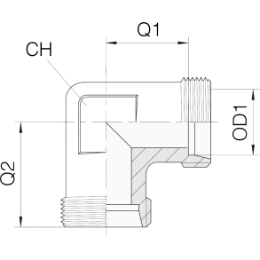 W-42L - 90 DIN24 Male Union W42L  1217984