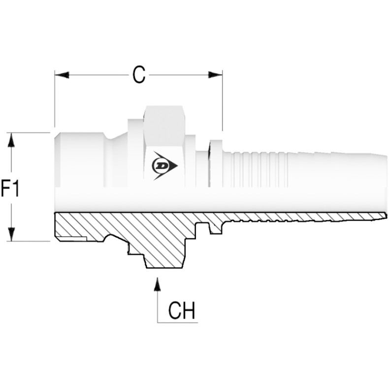 1/8" BSP udv. gev. til 3/16" slange 1201291