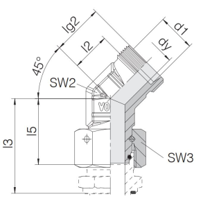 EV-DKO-08S - 45� DIN24� ELBOW Male-FEM EVW-DKO08S 1224260