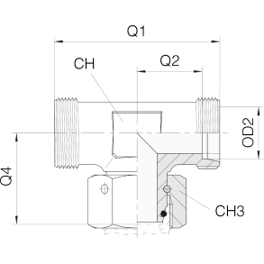 EVT-DKO-10L - DIN24 ADJ T Connec. Male-FEM EVT-DKO10L 1218280