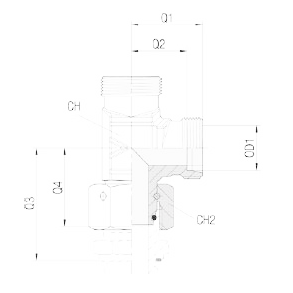 EVL-DKO-12L - DIN24 ADJ L Connec. Male-FEM EVL-DKO12L 1218299