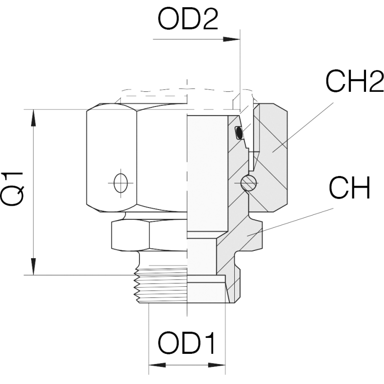 KOR-DKO-1842L - DIN24 Reducer Male KOR18L Fem DKO42L 1218377