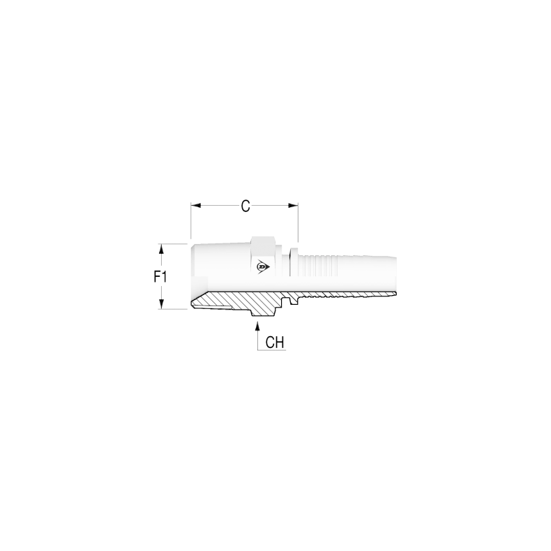 1/4" BSPT udv. gev. til 1/4" slange 1200490