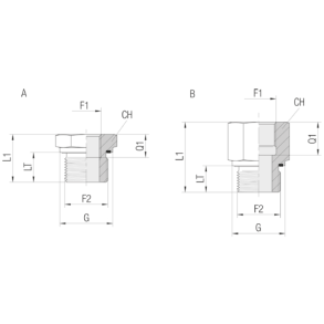 RI-1/4-ED-1/8 - Straight BSPP FEM 1/4