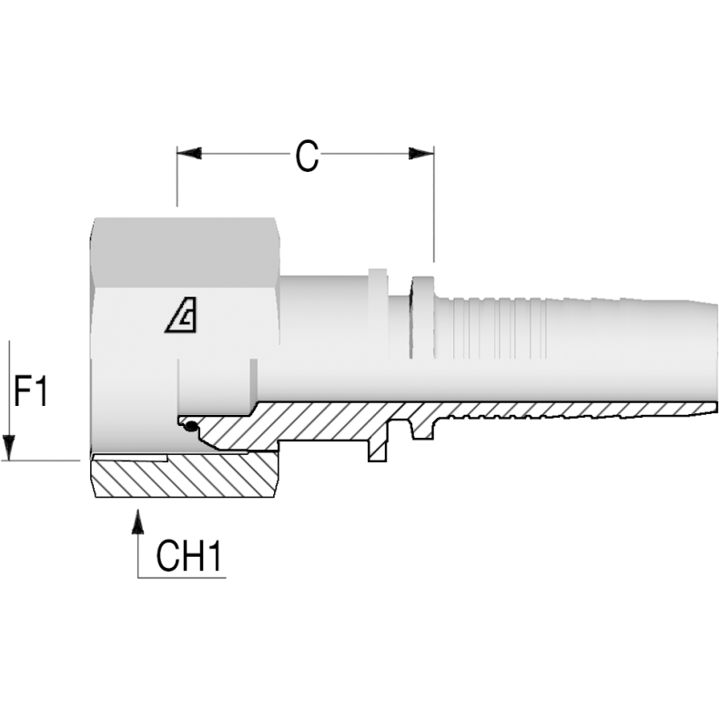 1/8" BSP indv. gev. til 3/16" slange 1200606