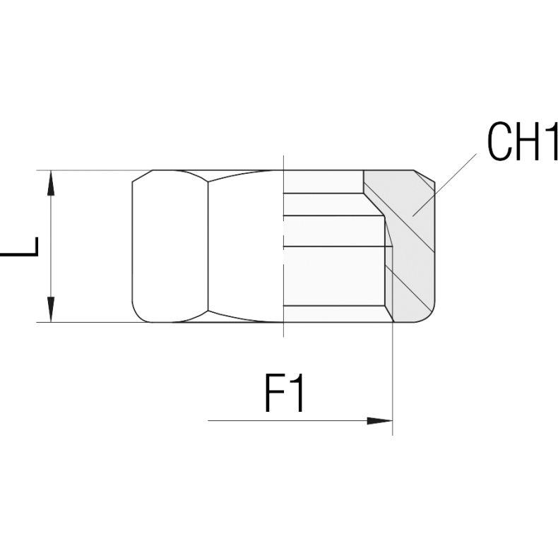 M-06LL - DIN24 NUT 06LL - M10X1 1253158