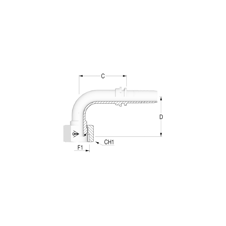 1/8" BSP indv. gev. 90 til 1/4" slange 1201707