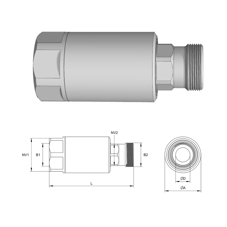 Swirvel connector K100 G - 3/4" BSP 60 cone 7002288