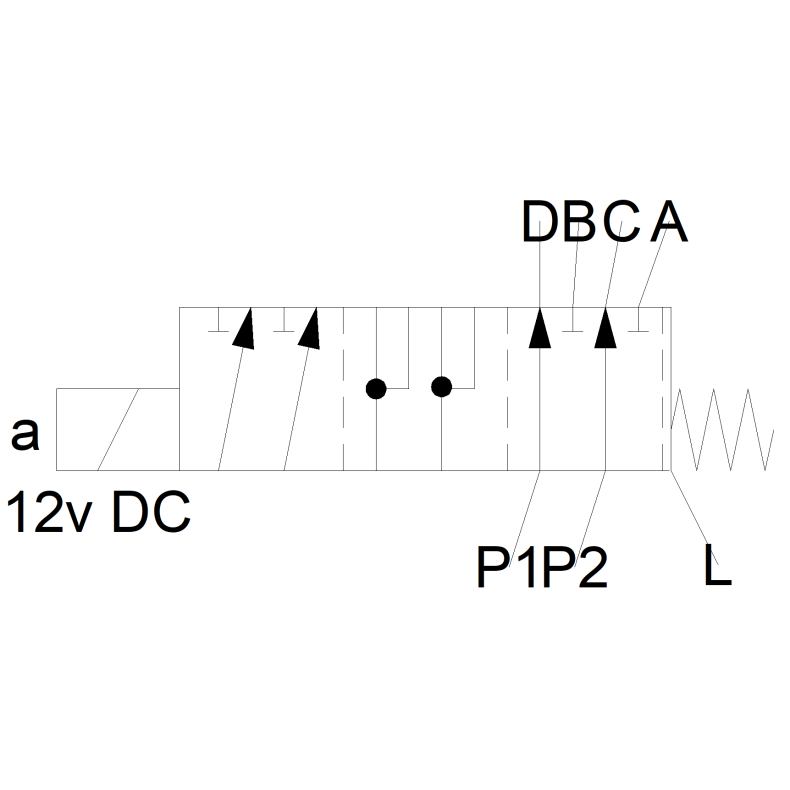 Omskifter ventil-6/2-12Volt DC-G3/8"