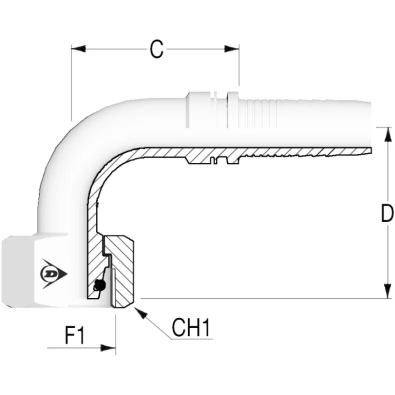 INS DIN 24� Fem 24� M20X1,5 -12S 90GR� 1/4"SL 1201063