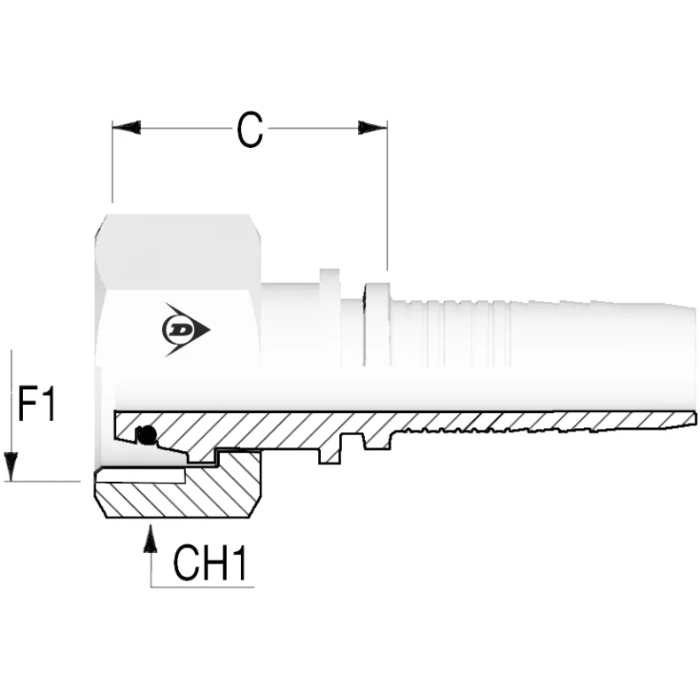 INS DIN 24� Fem 24� M22X1,5 -15L 1/2"